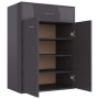 Schuhschrank aus glänzend grauem Sperrholz, 60 x 35 x 84 cm von , Schuhregale und Schuhorganisatoren - Ref: Foro24-801079, Pr...