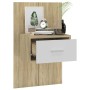 Wall bedside tables 2 units white and Sonoma oak by vidaXL, Nightstands - Ref: Foro24-810982, Price: 83,76 €, Discount: %