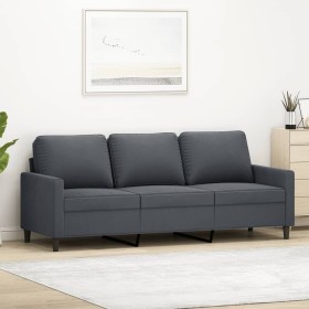 Dark gray velvet 3-seater sofa, 180 cm by , Sofas - Ref: Foro24-359210, Price: 300,14 €, Discount: %