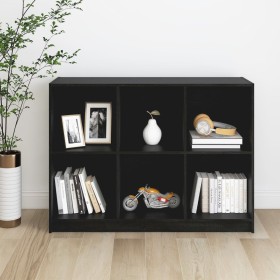 Estantería de madera maciza de pino negra 104x33x76 cm de , Librerías y estanterías - Ref: Foro24-809970, Precio: 114,99 €, D...