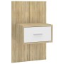 Mesitas de noche de pared 2 unidades blanco y roble Sonoma de vidaXL, Mesitas de noche - Ref: Foro24-810982, Precio: 83,76 €,...