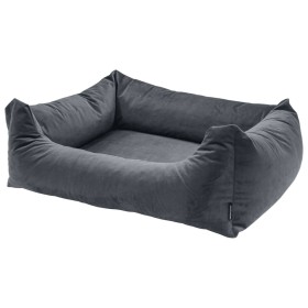 Madison Velvet Gray Dog Bed 80x67x22 cm by , Beds for dogs - Ref: Foro24-444481, Price: 91,99 €, Discount: %