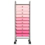 Portable storage cart with 10 plastic drawers in pink ombre by , Cargo forklifts - Ref: Foro24-320404, Price: 69,22 €, Discou...