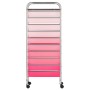 Portable storage cart with 10 plastic drawers in pink ombre by , Cargo forklifts - Ref: Foro24-320404, Price: 69,22 €, Discou...