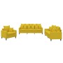 Yellow velvet 3-piece sofa set with cushions by , Sofas - Ref: Foro24-3201686, Price: 668,30 €, Discount: %