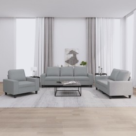 3-piece light gray fabric sofa set by , Sofas - Ref: Foro24-3201866, Price: 758,17 €, Discount: %