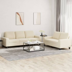 2-piece cream-colored fabric sofa set by , Sofas - Ref: Foro24-3201900, Price: 570,83 €, Discount: %