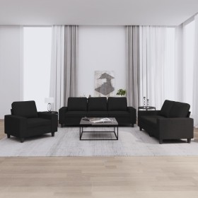 3-piece black fabric sofa set by , Sofas - Ref: Foro24-3201870, Price: 800,75 €, Discount: %