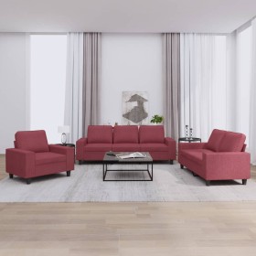 3-piece sofa set in burgundy fabric by , Sofas - Ref: Foro24-3201872, Price: 755,63 €, Discount: %