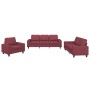 3-piece sofa set in burgundy fabric by , Sofas - Ref: Foro24-3201872, Price: 755,63 €, Discount: %