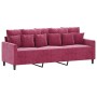 Three-piece velvet sofa set with red wine cushions by , Sofas - Ref: Foro24-3201684, Price: 654,86 €, Discount: %