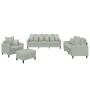 Set von Sofas mit 4 Stück Kissen hellgrauer Samt von , Sofas - Ref: Foro24-3201690, Preis: 730,04 €, Rabatt: %