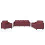 Set von Sofas mit Kissen 3 Stück roter roter Stoff von , Sofas - Ref: Foro24-3201776, Preis: 704,83 €, Rabatt: %