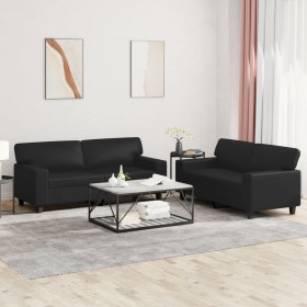 2-piece black faux leather sofa set by , Sofas - Ref: Foro24-3201914, Price: 483,99 €, Discount: %