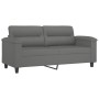 Sofagarnitur mit Kissen, 2-teilig, dunkelgrauer Mikrofaserstoff von , Sofas - Ref: Foro24-3202328, Preis: 566,30 €, Rabatt: %