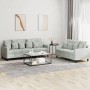 Two-piece light gray velvet sofa set with cushions by , Sofas - Ref: Foro24-3201720, Price: 524,99 €, Discount: %