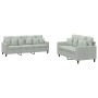 Sofagarnitur mit 2 Stück hellgrauen Samtkissen von , Sofas - Ref: Foro24-3201720, Preis: 523,75 €, Rabatt: %