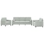 3-piece light gray velvet sofa set with cushions by , Sofas - Ref: Foro24-3201954, Price: 647,05 €, Discount: %