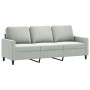 3-piece light gray velvet sofa set with cushions by , Sofas - Ref: Foro24-3201954, Price: 647,05 €, Discount: %