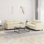 Sofagarnitur mit 2 Stück Kissen Kunstleder creme von , Sofas - Ref: Foro24-3202363, Preis: 469,33 €, Rabatt: %