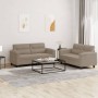 Set von Sofas mit 2-teiligen Kissen taupefarbener Mikrofaserstoff von , Sofas - Ref: Foro24-3202314, Preis: 492,99 €, Rabatt: %