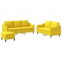 3-piece sofa set with light yellow fabric cushions by , Sofas - Ref: Foro24-3201847, Price: 536,59 €, Discount: %