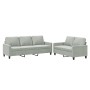 Sofagarnitur mit 2 Stück hellgrauen Samtkissen von , Sofas - Ref: Foro24-3201516, Preis: 526,06 €, Rabatt: %