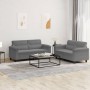 Set von Sofas mit 2 teiligen Kissen dunkelgrauer Mikrofaserstoff von , Sofas - Ref: Foro24-3202316, Preis: 532,99 €, Rabatt: %