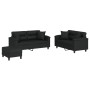 3-piece black faux leather sofa set with cushions by , Sofas - Ref: Foro24-3202377, Price: 570,06 €, Discount: %