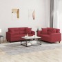 2-piece red dyed faux leather sofa set with cushions by , Sofas - Ref: Foro24-3202375, Price: 522,79 €, Discount: %