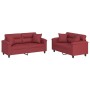 Sofagarnitur mit 2 Stück Kissen Kunstleder rot rot von , Sofas - Ref: Foro24-3202375, Preis: 522,79 €, Rabatt: %