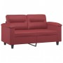 3-piece red wine faux leather sofa set with cushions by , Sofas - Ref: Foro24-3202380, Price: 562,53 €, Discount: %