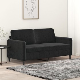 2-Sitzer-Sofa aus schwarzem Samt 140 cm von , Sofas - Ref: Foro24-359447, Preis: 213,81 €, Rabatt: %