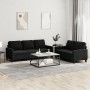 2-piece black velvet sofa set with cushions by , Sofas - Ref: Foro24-3201521, Price: 518,82 €, Discount: %