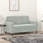 Light gray velvet 2-seater sofa, 120 cm by , Sofas - Ref: Foro24-359432, Price: 207,68 €, Discount: %