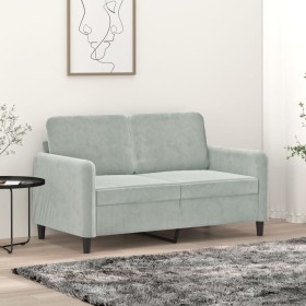 2-Sitzer-Sofa aus hellgrauem Samt 120 cm von , Sofas - Ref: Foro24-359432, Preis: 219,48 €, Rabatt: %