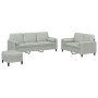 3-piece light gray velvet sofa set with cushions by , Sofas - Ref: Foro24-3202044, Price: 538,99 €, Discount: %