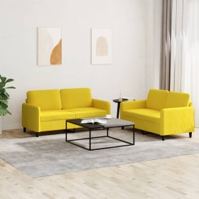 Juego de sofás 2 piezas terciopelo amarillo de , Sofás - Ref: Foro24-3201980, Precio: 424,99 €, Descuento: %