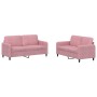 Pink velvet 2-piece sofa set by , Sofas - Ref: Foro24-3201977, Price: 434,89 €, Discount: %