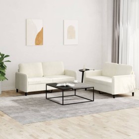 Cream velvet 2-piece sofa set by , Sofas - Ref: Foro24-3201982, Price: 430,99 €, Discount: %