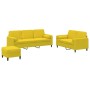 Juego de sofás con cojines 3 piezas terciopelo amarillo de , Sofás - Ref: Foro24-3202050, Precio: 596,00 €, Descuento: %