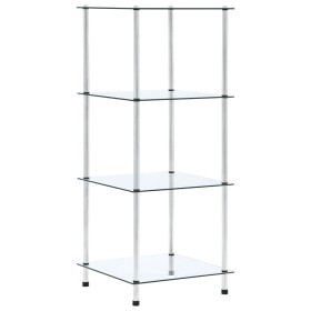 4-stufiges Regal aus transparentem Hartglas, 40 x 40 x 100 cm von vidaXL, Bücherregale und Regale - Ref: Foro24-249505, Preis...