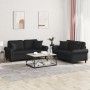 Set Sofas mit 2 Stück Kissen Kunstleder schwarz von , Sofas - Ref: Foro24-3202160, Preis: 512,17 €, Rabatt: %