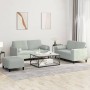 Set von Sofas mit 3 Stück Kissen hellgrauer Samt von , Sofas - Ref: Foro24-3202004, Preis: 491,67 €, Rabatt: %