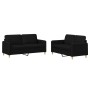 Sofagarnitur mit 2 Stück Kissen aus schwarzem Stoff von , Sofas - Ref: Foro24-3202090, Preis: 448,51 €, Rabatt: %