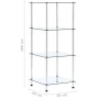 4-tier transparent tempered glass shelf 40x40x100 cm by vidaXL, Bookcases and shelves - Ref: Foro24-249505, Price: 58,35 €, D...