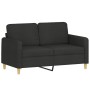 Sofagarnitur mit 2 Stück Kissen aus schwarzem Stoff von , Sofas - Ref: Foro24-3202090, Preis: 448,51 €, Rabatt: %