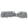 Set of sofas with 2 light gray fabric cushions by , Sofas - Ref: Foro24-3202134, Price: 558,35 €, Discount: %