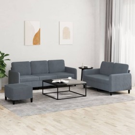 3-piece dark gray velvet sofa set by , Sofas - Ref: Foro24-3202025, Price: 528,20 €, Discount: %