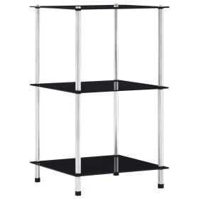 3-stufiges Regal aus schwarzem Hartglas, 40 x 40 x 67 cm von vidaXL, Bücherregale und Regale - Ref: Foro24-249509, Preis: 37,...